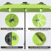 15ft Patio Umbrella with Solar Lights, Large Double Umbrella Outdoor, Rectangle 180”x106” Umbrellas with 156 PCS LED Lights and Crank Handle for Backyard Deck Pool Shade in Black(1.9′′ Pole)