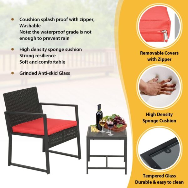 Patio Furniture Set 4 Pieces Outdoor Rattan Chair Wicker Sofa Garden Conversation Bistro Sets for Yard (Brown)