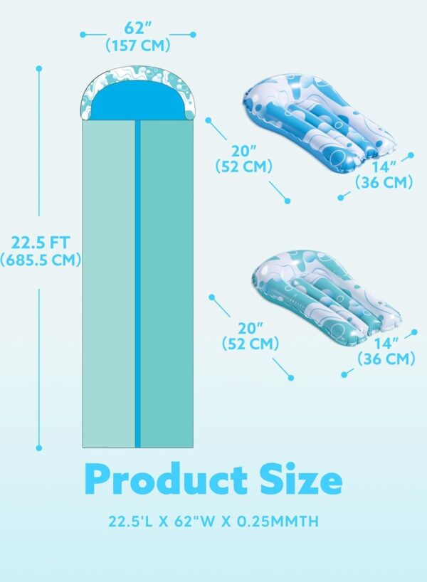 JOYIN 32.5FT Water Slide and 2 Inflatable Boards, Extra Long Double Lawn Heavy Duty Splash Mat Pad with Sprinkler for Kids Adults Backyard Summer Water Toy Outdoor Fun, Blue, Orange