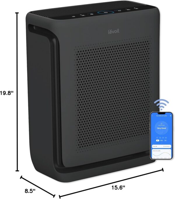 Air Purifiers for Home Large Room Up to 1800 Ft2 in 1 Hr with Washable Pre-Filter, Air Quality Monitor, Smart WiFi, HEPA Sleep Mode for Allergies, Pet Hair in Bedroom, Vital 200S-P, White
