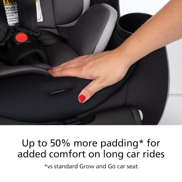 Grow and Go All-in-One Slim Convertible Car Seat, Rear Facing, 5-40 lbs, Forward Facing (30–65 lbs), High Back Booster Seat 40-100 pounds, Aqua Pop