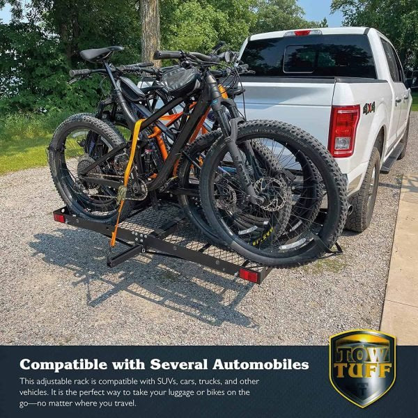 7d8ea7dafb7b4a728035152e3589f4b7 Tow Tuff 14922 2 in 1 Steel Cargo Carrier with 4-Bike Rack 500 lbs Capacity Model No. TTF-2762KR