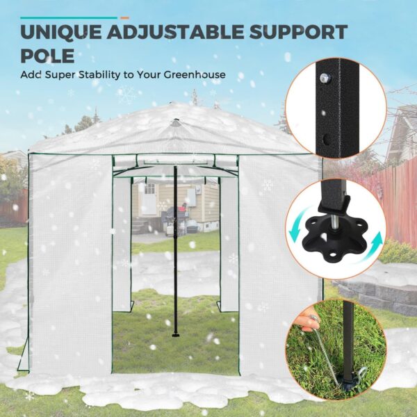 7dfd99fe4c0645cb808776de3b26be10 EAGLE PEAK 6×4 Portable Walk-in Greenhouse, Pop-up Indoor Outdoor Garden Green House, Zippered Door and Windows, PE Cover, White