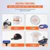 8-in-1 Heat Press Machine, 15×15 Inch, Combo with Tumbler Press, 360° Swing Away, Digital Multifunction for T-Shirts, Mugs, Hats, Plates, Black/White