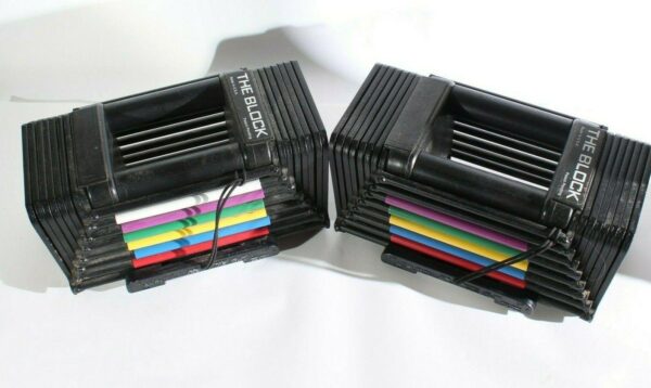 7e7055165508406e9d9172994b07d354 2 Powerblock The Block 45 Lbs Adjustable Dumbbells Weights Portable Exercise