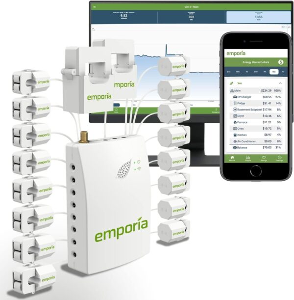Smart Home Energy Monitor with 16 50A Circuit Level Sensors | Vue – Real Time