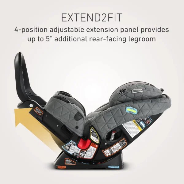Graco Premier 4Ever DLX Extend2Fit SnugLock 4-in-1 Car Seat featuring Anti-Rebound Bar, Midtown Collection Midtown