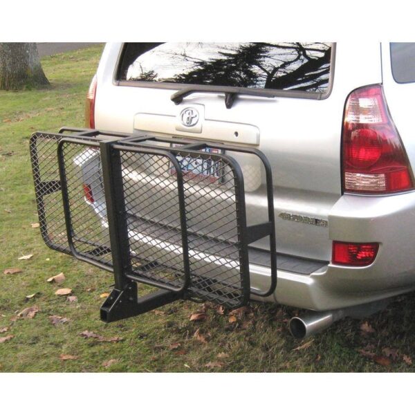 7f3fe00bcbb84d5c92ecb866968f83e9 HitchMate 4011 500 lb. Capacity 48 in. x 20 in. Steel Fold Up Cargo Carrier for 2 in. Receiver