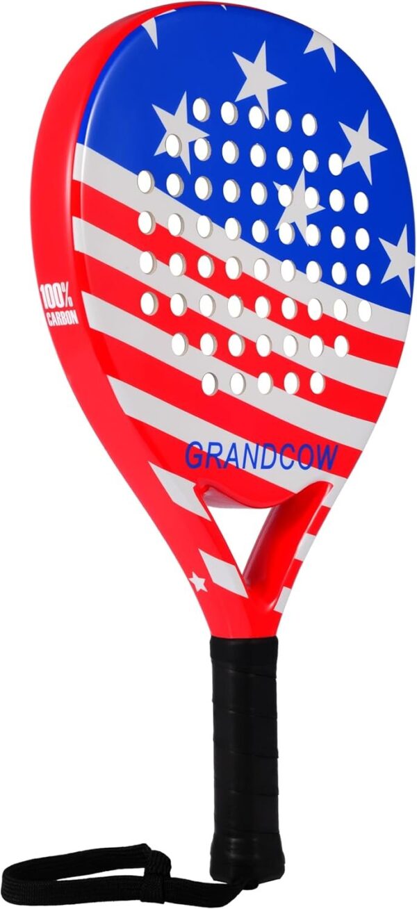 Padel Racket raqueta pala de Padel Tennis Racket Set Beginner Full Package with Cover, 3 Balls, Headband, Wristband and Backup overgrip