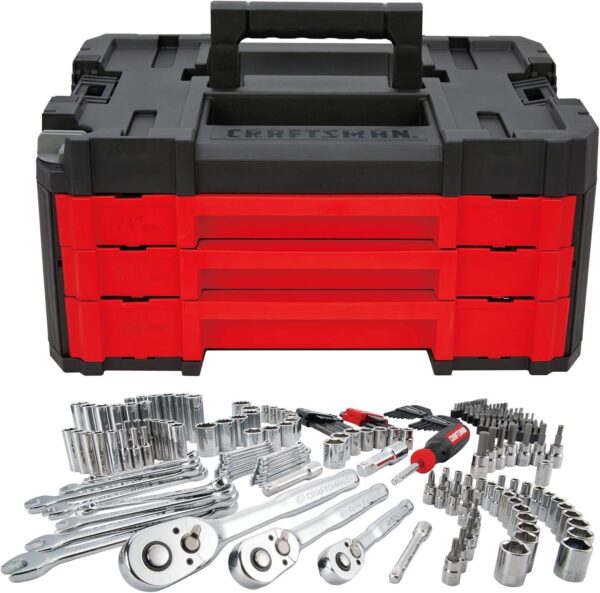 Craftsman 262-Piece Mechanic Tool Set, Master Socket Set with 3-Drawer VERSASTACK Tool Box, SAE/Metric Set (CMMT45309)