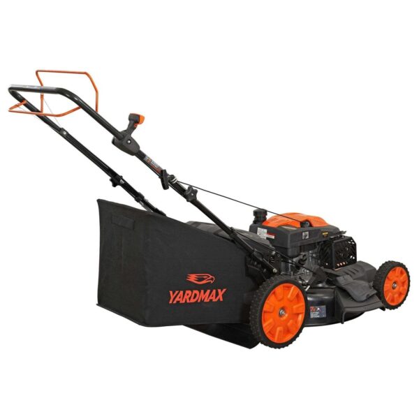 7f67d42e28ed48afa51c2d880f27a6ae YG2860 22′′ 201cc 3-in-1 Gas Self-Propelled Lawn Mower with CVT and High Wheels