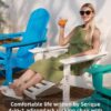 Folding Adirondack Rocking Chair,4-in-1 Multifunctional Patio Chair with Retractable Ottoman, Outdoor Chair Wood Texture, Lawn Chair for Porch, Backyard, Pool(Grey)