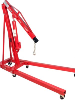 2 Ton Folding Hydraulic Engine Hoist Cherry Picker Shop Crane Hoist Lift with 6 Fully Rotating Caster Wheels