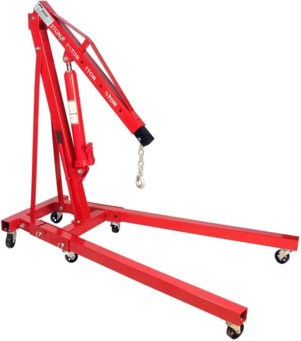 7fad3655a2a14713806ba6c04d95b2c1 2 Ton Folding Hydraulic Engine Hoist Cherry Picker Shop Crane Hoist Lift with 6 Fully Rotating Caster Wheels