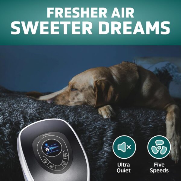 GermGuardian 5-In-1 HEPA Air Purifier for Home, Large Rooms Up To 915 Sq. Ft. with HEPA Pet Air Filter, UV-C Light & Odor Reduction, AC5250PT, 28′′ Tower, Black