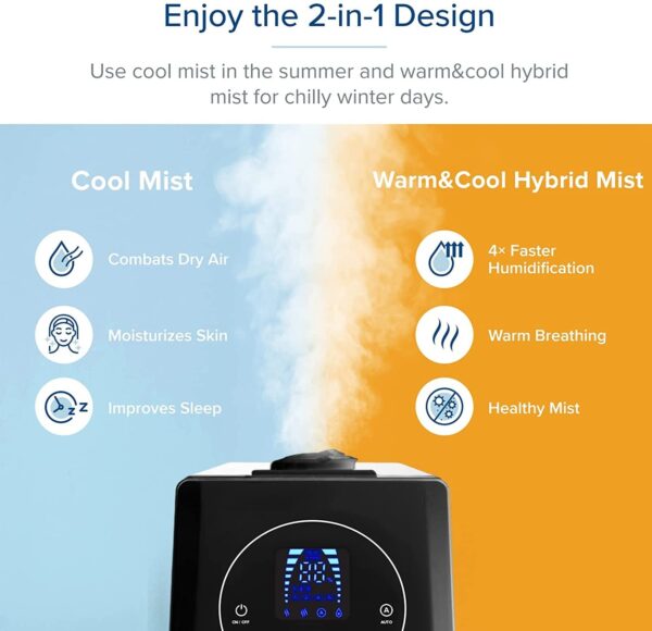 80042912fabe4239bb61adaa7b9e4aba Humidifiers for Bedroom Large Room 6L Warm and Cool Mist for Families Plants with Built-in Humidity Sensor