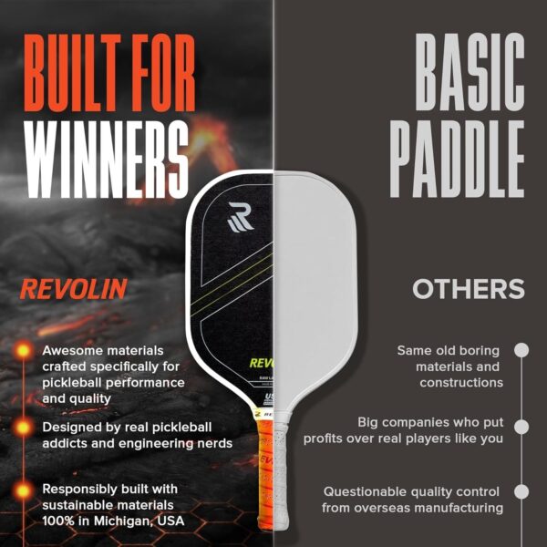 PRO Pickleball Paddles l Pure or Reach l Made with Volcanic Rock l Spin + Power+ Control l USA Tournament Approved l Premium Pickleball Paddle Made in USA l LavaFLXTM Face l 16mm Honeycomb Core