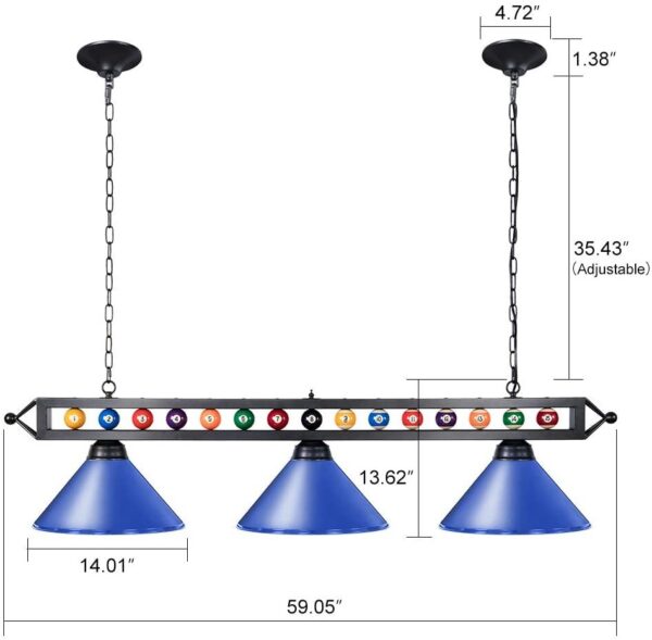 Billiard Light for Pool Table,59” Pool Table Lighting for 7′ 8′ 9′ Table