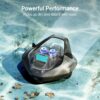 Cordless Robotic Pool Cleaner, Pool Vacuum Lasts 90 Mins, LED Indicator, Self-Parking, Ideal for Above/In-Ground Flat Pools up to 40 Feet – Gray