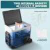 12 Volt Refrigerator, 53QT(50L) Electric Cooler, Portable Freezer 12V/24V DC 110-240V AC, 12V Fridge -4°F~68°F, 12V Cooler with Wheels & 2 Baskets for Travel, Truck, Boat, Camping