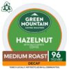 Green Mountain Coffee Roasters Hazelnut Decaf Coffee, Single-Serve K-Cup pods, Light Roast, 96 Count (4 Packs of 24)