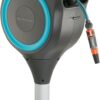GARDENA (18614-80) 66′ x 1/2′′ Automatic Retractable Garden Hose Reel on Metal Spike, 66′ Outside Garden Hose Length, with 360° Rotation to Reach All Areas of Your Yard