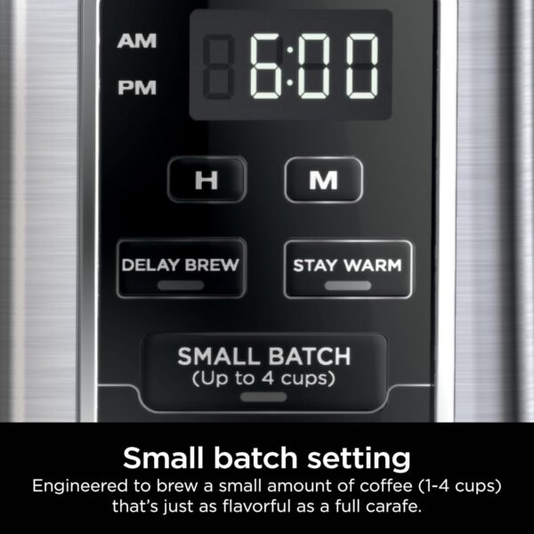Ninja 12-Cup Programmable Coffee Brewer, 2 Brew Styles, Adjustable Warm Plate, 60oz Water Reservoir, Delay Brew – Black/Stainless Steel
