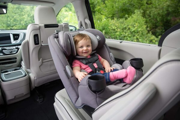 Grow and Go All-in-One Slim Convertible Car Seat, Rear Facing, 5-40 lbs, Forward Facing (30–65 lbs), High Back Booster Seat 40-100 pounds, Aqua Pop