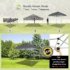 CROWN SHADES 10×10 Pop Up Canopy – Beach Tent with One Push Setup – Easy Outdoor Sun Shade for Events, Parties, Camping – Gazebo with STO-N-Go Cover Bag, Silver Coated Top, White