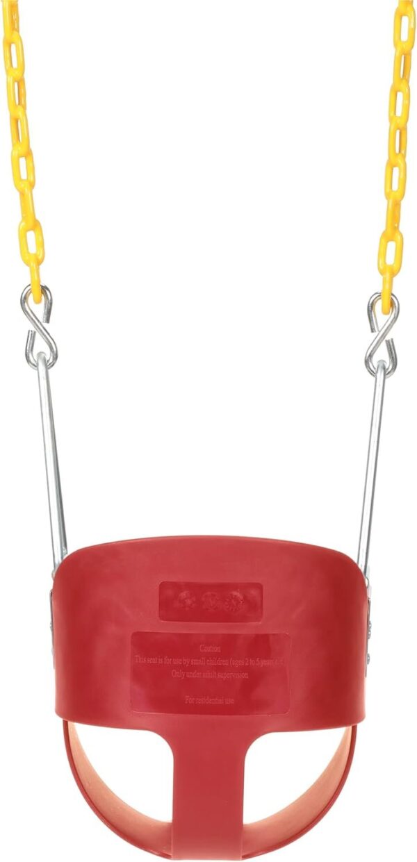 Eastern Jungle Gym Heavy-Duty High Back Full Bucket Toddler Swing Seat | Coated Swing Chains Fully Assembled | Green Swing Set Accessory