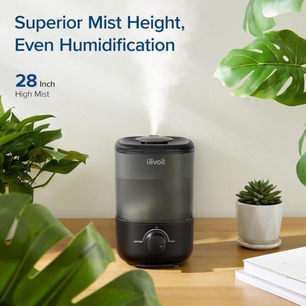 Humidifiers for Bedroom Baby, Sprout Evaporative with Dual Filters for Air & Water, Separate Sensor, Adjustable No Blue Nightlight, Auto Dry, Smart Control & Alexa, Auto Mode, 3.8L Tank for 36H