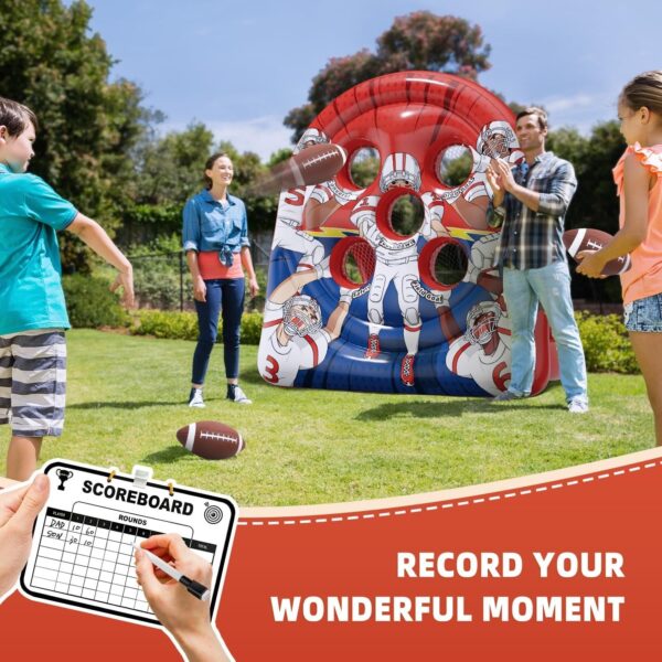 6Ft Football Target Toss Game – Inflatable Football Throwing Target Toy for Kids – Carnival Party Games