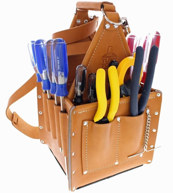 IDEAL Tan Leather 10.75-in Electrician s Tote