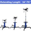 1660 Pounds Hydraulic Car Transmission Jack Vertical Lift with 360° Swivel Wheel Pedal ,Blue,33′′-70′′(0.75Ton)