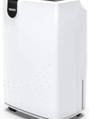 30 Pint Dehumidifier for Home Basements Bedroom Garage, Mid-Size Portable with Continuous Drain Hose Outlet and Wheel, 4 Gallons/Day Intelligent Humidity Control for Space Up to 1500 Sq Ft