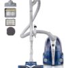 Pet-Friendly Lightweight HEPA Canister Vacuum with Variable Modes, Retractable Cord, and Pet Brush – Blue