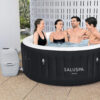 Bestway SaluSpa Miami EnergySense AirJet Inflatable Hot Tub Spa (71′′ x 26′′) | Portable Hot Tub with 2 Covers (1 Energy-Efficient Thermal Cover and 1 Standard Cover) | Fits Up to 2-4 Persons | Black