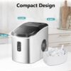 Nugget Ice Maker Countertop with Handle, Ready in 6 Mins, 34lbs Per Day, Removable Top Cover, Auto-Cleaning, Portable Sonic Ice Maker with Basket and Scoop, for Home/Party/RV/Camping (Black)