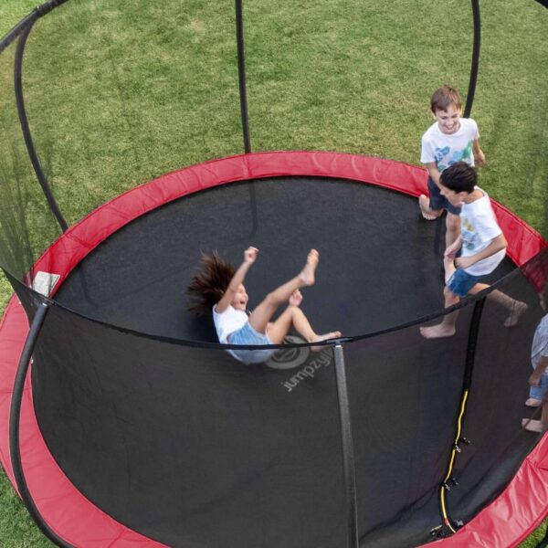 JUMPZYLLA Trampoline 8FT 10FT 12FT 14FT 15FT 16FT Trampoline with Enclosure – Recreational Trampolines with Ladder and AntiRust Coating, ASTM Approval Outdoor Trampoline for Kids