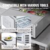 Refrigerated Condiment Prep Station, 135 W Countertop Refrigerated Condiment Station, with 2 1/3 Pans & 4 1/6 Pans, 304 Stainless Body and PC Lid, Sandwich Prep Table with Stainless Guard, ETL