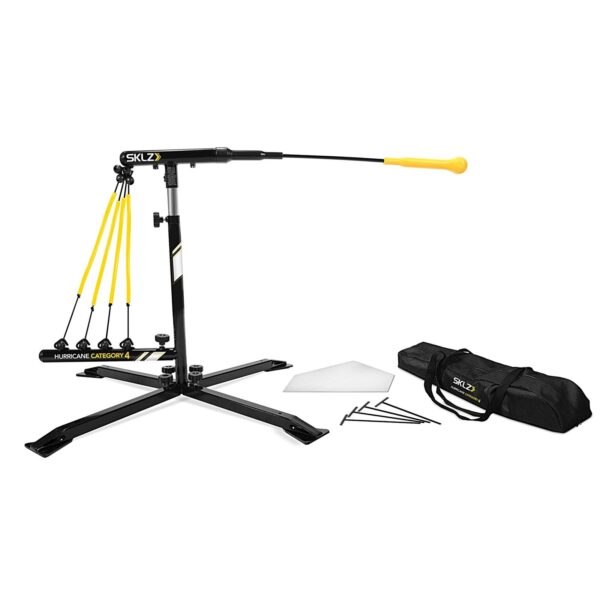 Hurricane Category 4 Batting Trainer, Solo Swing Trainer for Baseball & Softball Tee Practice