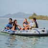 INTEX Excursion Inflatable Boat Series: Includes Deluxe 54in Boat Oars and High-Output Pump – SuperTough PVC – Adjustable Seats with Backrest – Fishing Rod Holders – Welded Oar Locks