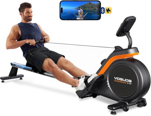 8422b23be7f04cfe812df50236bac9c2 Magnetic/Water Rowing Machine 350 LB Weight Capacity – Foldable Rower for Home Use with Bluetooth, App Supported, Tablet Holder and Comfortable Seat Cushion