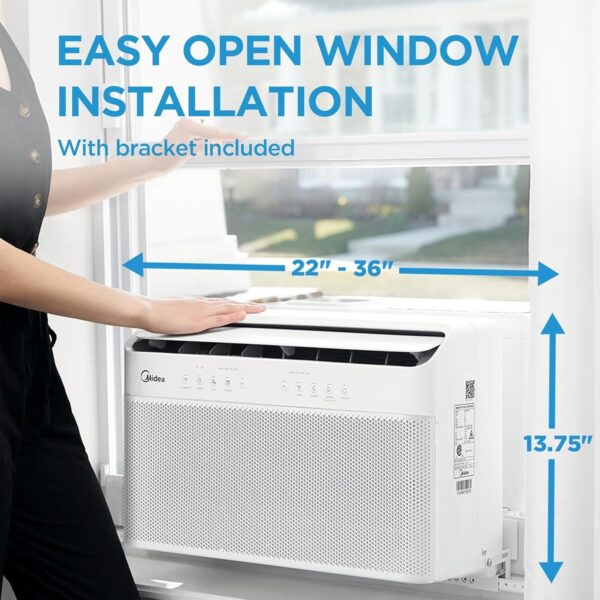 845e9e251f9e4bb0bf1e0b092b4b31ab 8,000 BTU U-Shaped Smart Inverter Air Conditioner – Cools up to 350 Sq. Ft., Ultra Quiet with Open Window Flexibility, Compatible with Alexa, 35% Energy Savings, Remote Control (Renewed)