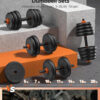 Adjustable Dumbbells, 20/30/40/45/70/90lbs Free Weight Set with Connector, 5 in1 Dumbbells Set Used as Barbell, Kettlebells, Push up Stand, Weight Plate, Fitness Exercises for Home Gym Suitable Men/Women