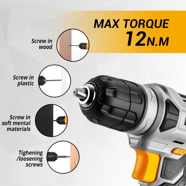 DEKOPRO Tool Set:Tool Kit with 8V Cordless Drill,Tool Box with Drill,Hand Drill Set for Men & Women,Home Tool Kits for House Repair,Handyman,DIY 126 Piece