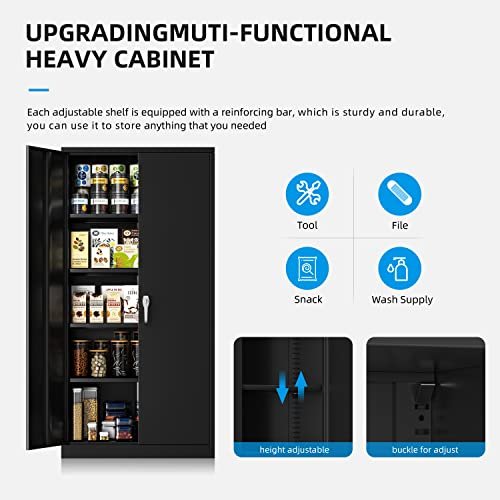 852bcd5b43864bf49d634c278177633e Atripark Metal Storage Cabinet with Lock, 72′′ Lockable Garage Tool Cabinet with Doors