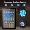 Mini Fridge 130 Can Beverage Refrigerator Cooler, 3.2 Cu.Ft Drink Fridge for Soda Wine Beer, Adjustable Temperature Control for Home Office, Black