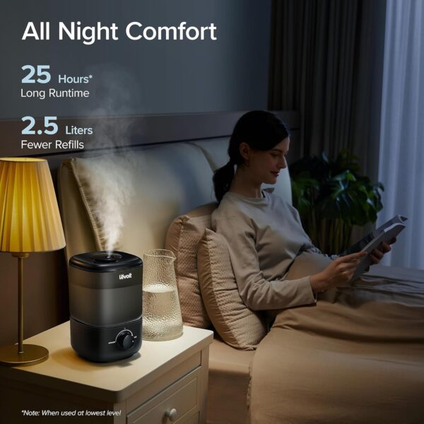 Humidifiers for Bedroom Baby, Sprout Evaporative with Dual Filters for Air & Water, Separate Sensor, Adjustable No Blue Nightlight, Auto Dry, Smart Control & Alexa, Auto Mode, 3.8L Tank for 36H