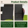 Patio Furniture Set 4 Pieces Outdoor Rattan Chair Wicker Sofa Garden Conversation Bistro Sets for Yard (Brown)